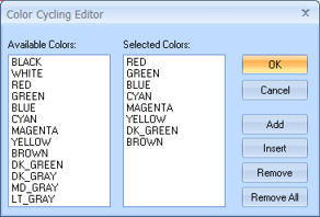 Color Cycling Editor Dialog Box