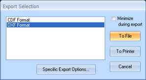 Export Selection Dialog Box