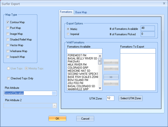 Surfer Export Dialog Box