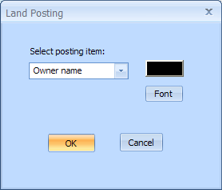 Land Posting Dialog box