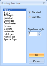 Posting Precision Dialog Box