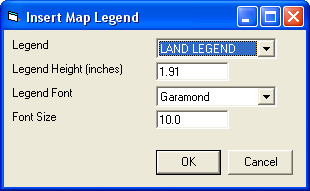 Insert Map Legend Dialog Box