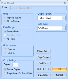 Print Result Dialog Box